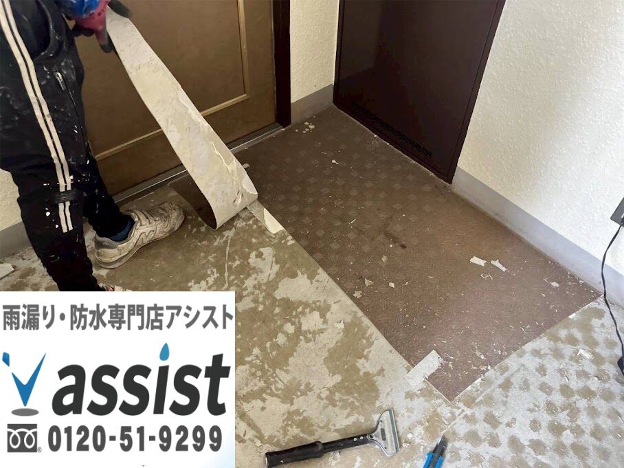 既存長尺シート撤去