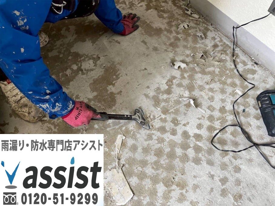 既存長尺シート撤去